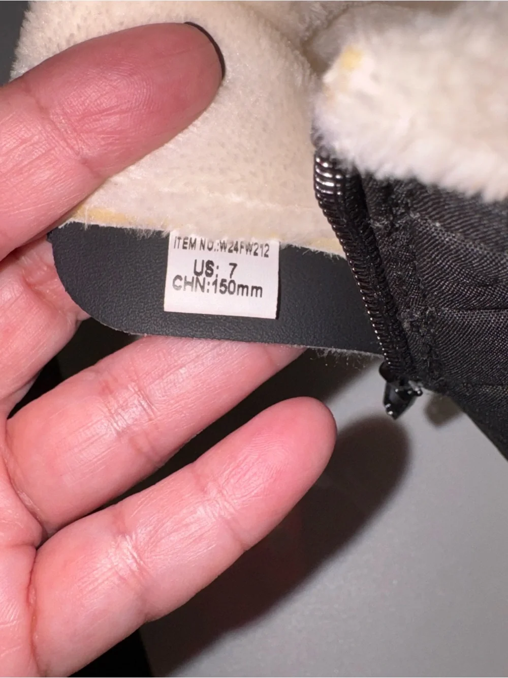 Kids Black Winter Boots with Cream Fur Lining